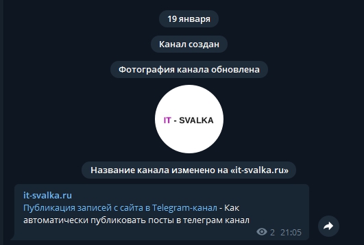 Вывод сообщения в канале Вывод сообщения в канале